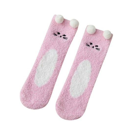 MZXELPRJD No Show Socks Womens Tube Socks Three-Dimensional Cartoon Cute Bear Coral Home Floor Socks Half Sleep Socks, Womens Socks Size 9-11 Pink