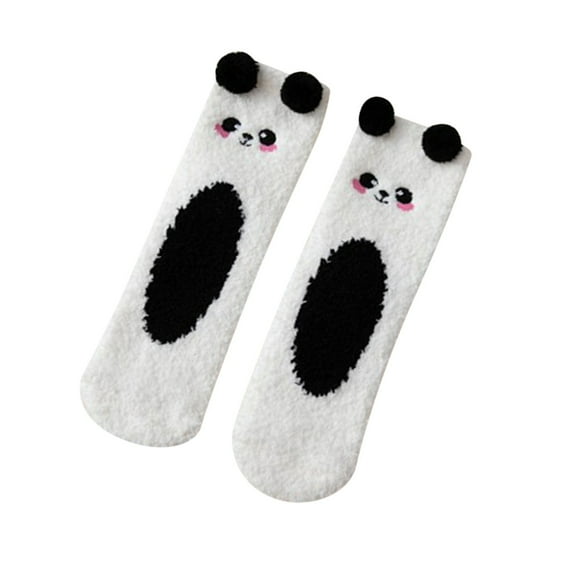 MZXELPRJD No Show Socks Womens Tube Socks Three-Dimensional Cartoon Cute Bear Coral Home Floor Socks Half Sleep Socks, Womens Socks Size 9-11 White