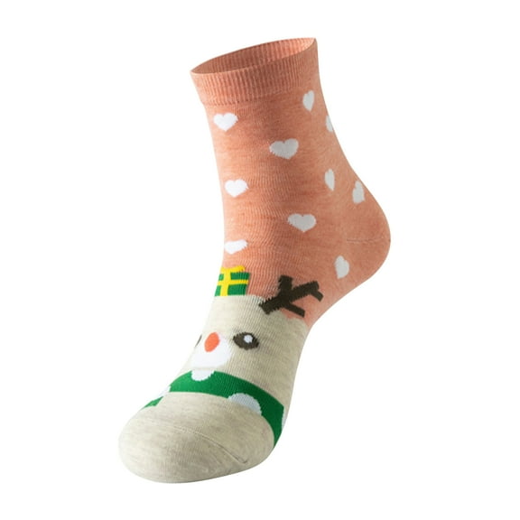 MZXELPRJD No Show Socks Womens Warm Christmas Fashion Windproof Printing Mid Tube Socks Long Tube Cotton, Crew Socks Pink