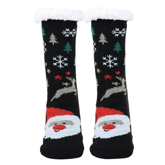 MZXELPRJD No Show Socks Womens Warm Christmas Fashion Windproof Printing Mid Tube Socks Long Tube Cotton, Soccer Socks Black