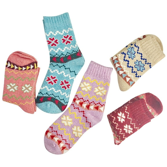 MZXELPRJD No Show Socks Womens Wavy Snowflake Striped Multi Color Breathable Plush Thick Insulation Socks, Women's Socks Blue