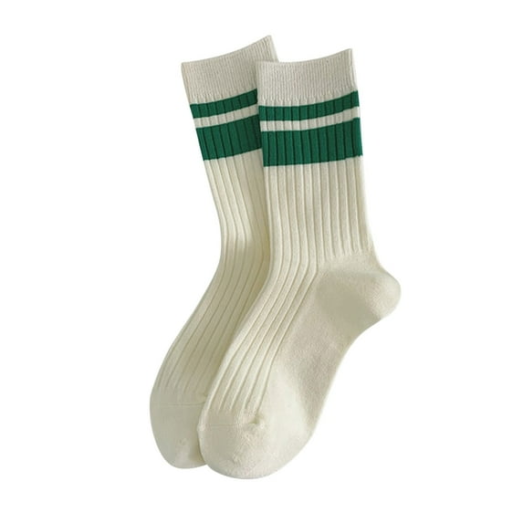 MZXELPRJD No Show Socks Womens White Socks Autumn Winter Vintage Striped Embroidered Lettering Stockings Socks, Womens Socks
