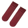 thumbnail image 1 of MZXELPRJD No Show Socks Womens Winter Solid Thick Warm Socks Cozy Crew Socks, White Ankle Socks Woman Wine, 1 of 5