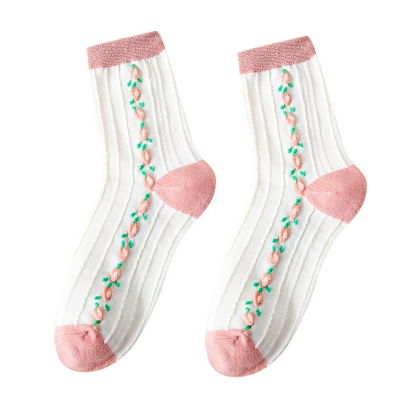 MZXELPRJD No Show Socks Womens Winter Warm Sock Strawberry Printing Lightweight Cotton Socks, Socks Womens Size 9-11