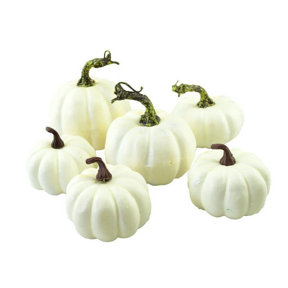 MZXELPRJD Pumpkins for Decorating Fake Pumpkins12 Pcs White Artificial Pumpkins Plastic Pumpkins for Halloween and Thanksgiving Party Table Centerpiece Autumn Home Decoration