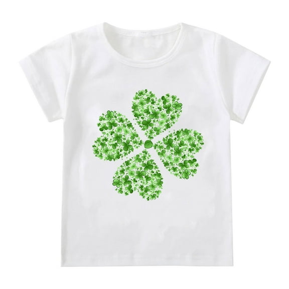 MZXELPRJD Shamrock Shirt Toddler Boy Girl T Shirt Kids St Patricks Day Shirt Boys Girls Saint Patrick's Clover Lucky Graphic Tees Toddler Short Sleeve T-Shirt Tops