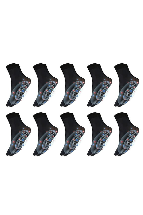 No Show Socks Womens 10 Pairs Body Shaping Stretch Socks Health Socks Tourmaline Socks Foot Massage Socks Thin Non Slip Socks, Low Cut Socks Women Black