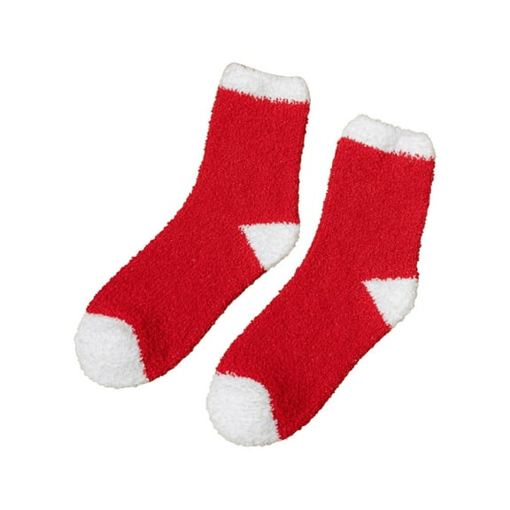 MZXELPRJD No Show Socks Womens 2 Pairs Christmas Stockings Mid Calf Christmas Tree Mid Calf Socks Santa Coral Velvet Christmas Socks, Womens Ankle Socks Watermelon Red
