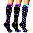 thumbnail image 1 of MZXELPRJD No Show Socks Womens 3 Pairs of Compression Socks for Men Colourful Support Socks for Sports Flight Running Travel Cycling, Ankle Socks Purple L, 1 of 9
