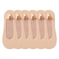 thumbnail image 1 of MZXELPRJD No Show Socks Womens 3 Pairs Ultra Thin Solid Color Sports Leisure Silicone Anti Non Falling Heel Shallow Mouth No Breathable Socks, White Socks Women Beige, 1 of 3