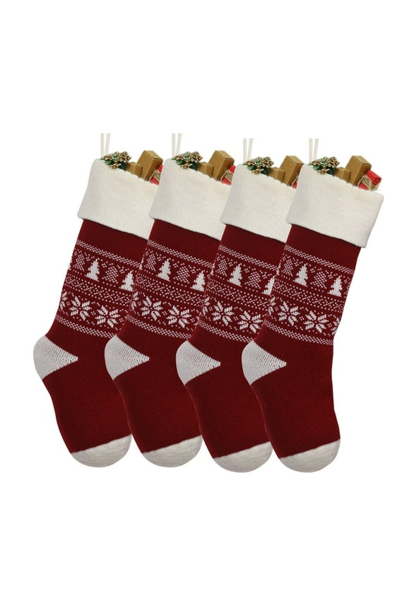 No Show Socks Womens 4 Pack Personalized Christmas Stockings 18 Inches Knitting Stockings Sack Gift Filler Decoration Sock, Soccer Socks Red
