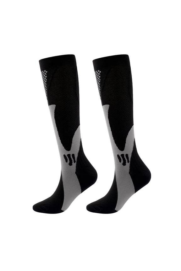 No Show Socks Womens Men Compression Socks Calf Knee High Compression Stockings for Walking Running Nylon Unisex Hiking, White Crew Socks Black XXL