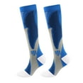 thumbnail image 1 of MZXELPRJD No Show Socks Womens Men Compression Socks Calf Knee High Compression Stockings for Walking Running Nylon Unisex Hiking, White Crew Socks Blue XXL, 1 of 4