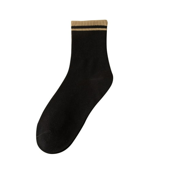 MZXELPRJD No Show Socks Womens Men All Cotton Japanese Long Tube Cotton Socks College Style Student Sports Socks Couple Socks, Crew Socks for Women Black