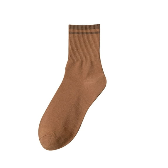 MZXELPRJD No Show Socks Womens Men All Cotton Japanese Long Tube Cotton Socks College Style Student Sports Socks Couple Socks, Crew Socks for Women Coffee