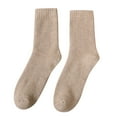 thumbnail image 1 of MZXELPRJD No Show Socks Womens Socks Autumn Winter Plus Velvet Padded Warm Towel Socks Solid Color Ladies Long Cotton Socks, Ankle Compression Socks for Women Khaki, 1 of 7
