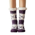 thumbnail image 1 of MZXELPRJD No Show Socks Womens Winter Lined Wool Socks Lambs Cozy Thick Heavy Thermal Boots Socks Fuzzy Non Floor Socks for Men Women, Compression Socks for Women Purple, 1 of 4