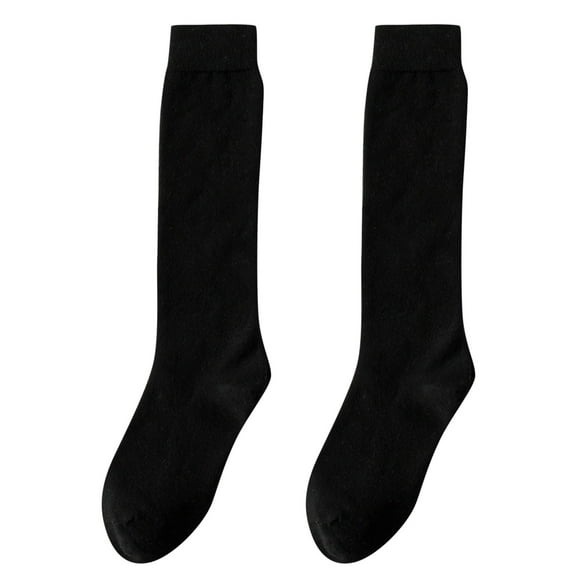 MZXELPRJD No Show Socks Womens Winter Thickening Warm Medium Length Leg Socks Keep Warm Sock High The Knee Lightweight Cotton Socks, Black Ankle Socks for Women Black