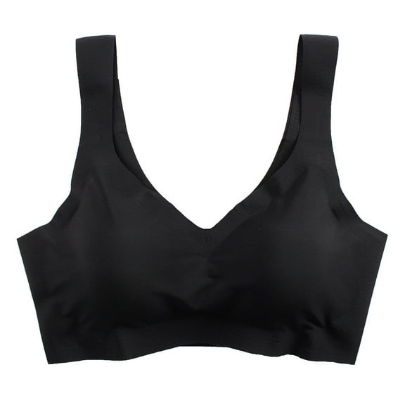 MZXELPRJD Sports Bras for Women Fashion Solid Color Trackless Vest Underwear without Steel Ring Sports Sleep Bra Wireless Bras for Women Black