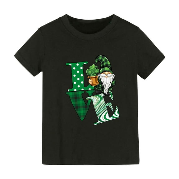 MZXELPRJD St Patricks Day Shirt Boys Girls Irish Graphic Tees Kids Toddler Shamrock T Shirt Kids St Patty's Irish T-Shirt Lucky Tops Summer Tops