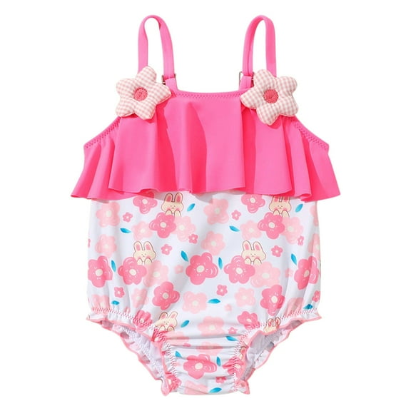 MZXELPRJD Swimsuit for Boys Girls Floral Baby Girl Clothes Backless Bowknot Ruffled Swimsuit 5t Bathing Suit Boys Bikini for Teens 12-14 Baby Bikini Infant Bathing Suit Boy