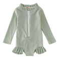 thumbnail image 1 of MZXELPRJD Swimsuit Ruffled Solid Color Long Sleeve 1 Piece Swimsuit for Toddler Girls Beach Bikini Baby Boy Clothes Teen Bikini Juniors Tankini Swimsuits, 1 of 6