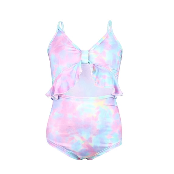 MZXELPRJD Swimsuits Girls Color Block One Baby Cloth Piece Bikini Swimsuit Bathing Suit Girls Size 14-16 Kids Bathing Suits Girls 10-12 Kids Bikini Bathing Suit for Teens 2 Piece Bikini