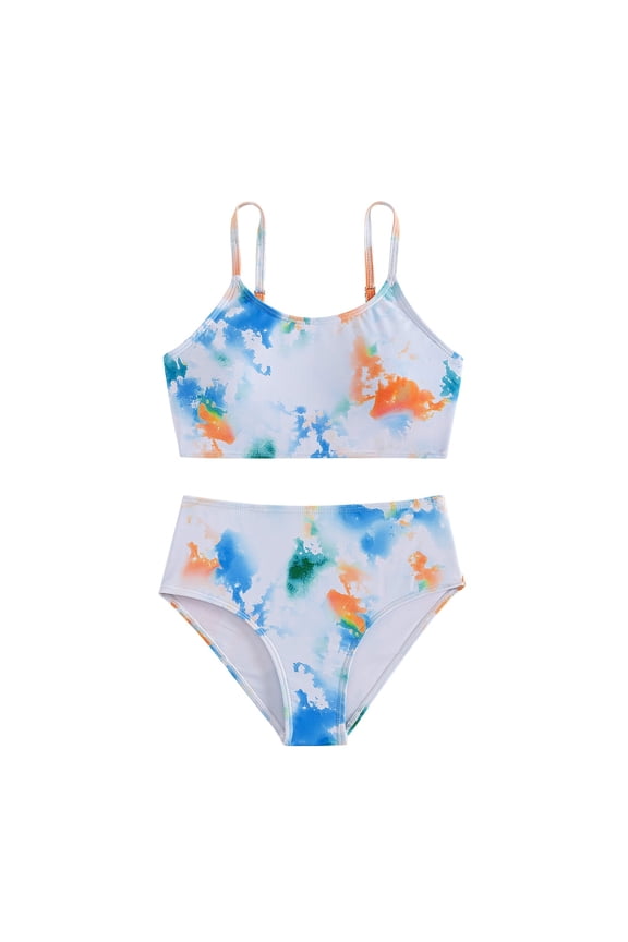 Tankini Swimsuits for Teens Tie Girl Clothes Dye Split Swimsuit Girls Two Cute Teen Bathing Suits Tween Bikini Girls Bikinis