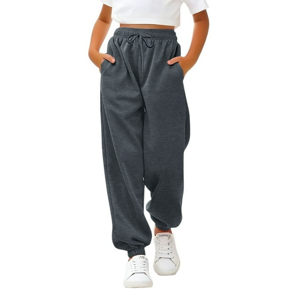MZXELPRJD Teen Boy Pants Children Kids Boys Wide Leg Sweatpants 3-14y Daily Elastic Waist Pockets Sport Casual Solid Pants Loose Long Cool Gifts for 10-year-old