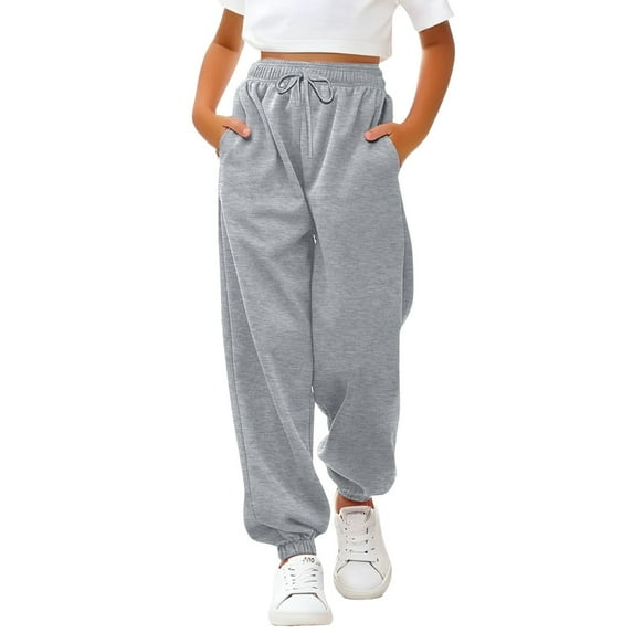 MZXELPRJD Teen Boy Pants Children Kids Boys Wide Leg Sweatpants 3-14y Daily Elastic Waist Pockets Sport Casual Solid Pants Loose Long Cool Gifts for 10-year-old