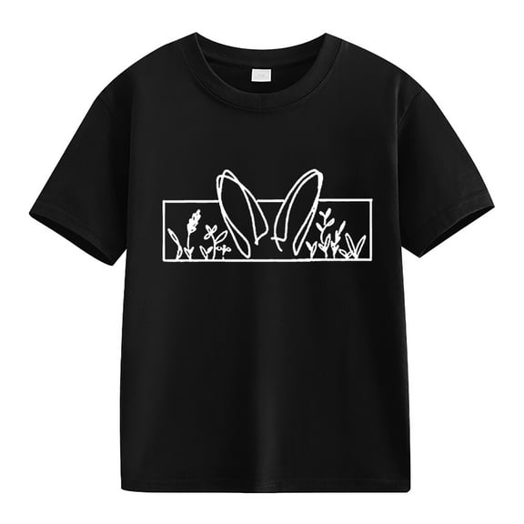 MZXELPRJD Toddler Boy Clothes Easter Bunny Shirt for Toddler Boys Girls Kids Spring Autumn Casual Basic Shirts Casual Graphic Tee Tops
