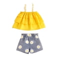 thumbnail image 1 of MZXELPRJD Toddler Girl Clothes 2 Piece Baby Girl Summer Outfits Ruffle Sleeveless Shirts Tops Shorts Set for Girl Clothing Ropa De Bebe, 1 of 7