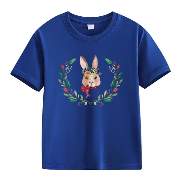 MZXELPRJD Toddler Girls Clothes Bunny Graphic T-Shirt Easter Tshirt Toddler Boys Girls Funny Rabbit Wreath Printed Tee Cute Easter Casual Short Sleeve Gift Tops