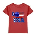 thumbnail image 1 of MZXELPRJD Toddler Girls Patriotic Tee Tops American Flag Short Sleeve Red White Cute Tee Shirt Kids Fourth of July 4th T Shirt 4-14 Years, 1 of 8