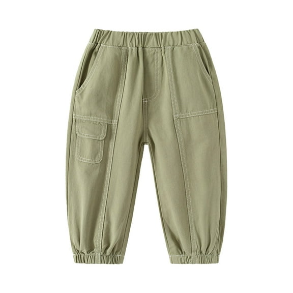 MZXELPRJD Waterproof Pants Kids Toddler Baby Black Khaki Pants Boys Cargo Pants Pull on Elastic Waist Twill Baggy Joggers Solid School Uniform Hiking Pants Practical Childrens Clothes Girls