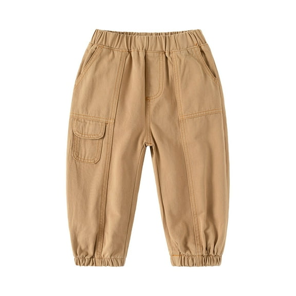 MZXELPRJD Waterproof Pants Kids Toddler Baby Black Khaki Pants Boys Cargo Pants Pull on Elastic Waist Twill Baggy Joggers Solid School Uniform Hiking Pants Practical Childrens Clothes Girls