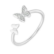 MZXELPRJD Waterproof Rings for Women Cute Minimalist Butterfly Design Ring Delicate Jewellery Gifts for Women Y2K Rings Gold Silver Size 6