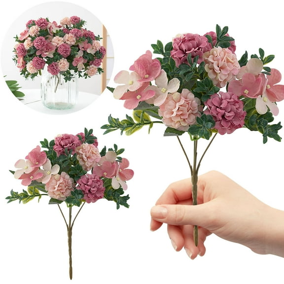 MZXELPRJD Wedding Bouquets for Bride Artificial Flower 16 Heads Silk Hydrangea Flower Bouquets Plants Bridesmaid Bouquet Home Decor Faux Flowers
