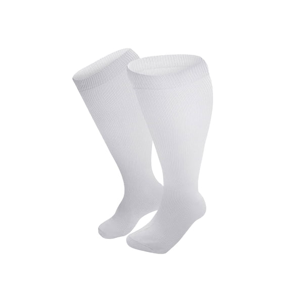 MZXELPRJD No Show Socks Womens Plus Size Compression Socks for Men Knee High Support Wide Calf Stockings, Socks Womens Size 9-11 White XXXXL