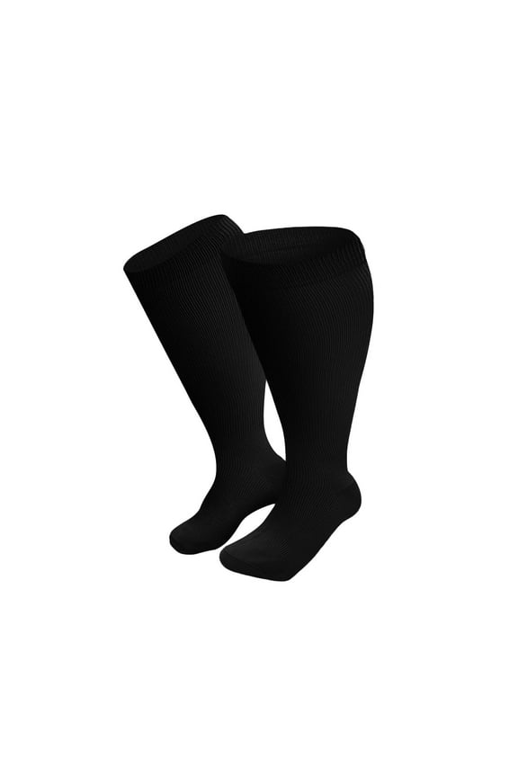 Wide Calf Socks for Women High Waisted Plus Size Compression Socks Casual Large Size Knee High Support Stockings for Circulation Yoga Workout Athletic Daily