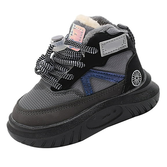 MZXELPRJD Winter Boots for Boys Snow Boots Winter Waterproof Slip Resistant Cold Weather Shoes Outdoor Kids Sneakers Mid-Top Running Skateboarding Shoes