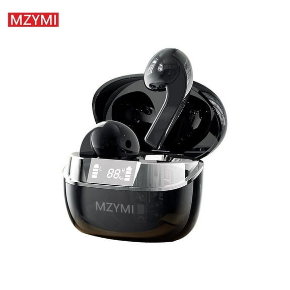 MZYMI Q13 Bluetooth5.4 Headphone Touch Control Wireless ENC Noise Cancelling Headset Sport Gaming Earphone LED Digital Display In Ear Earbuds With Mic For Android iOS
