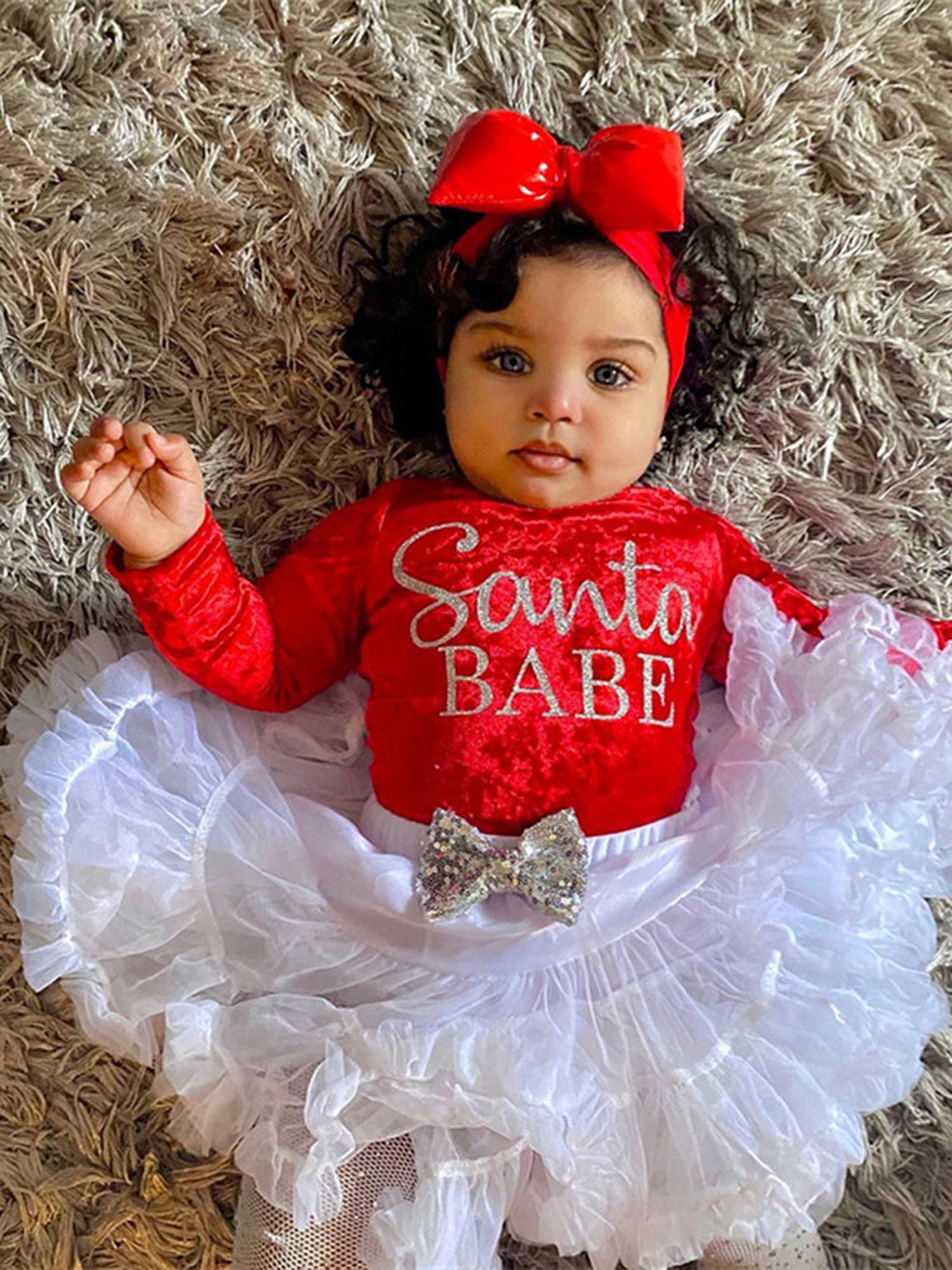 Ma Baby Baby Girls Christmas Christmas Romper Tutu Skirt Headband