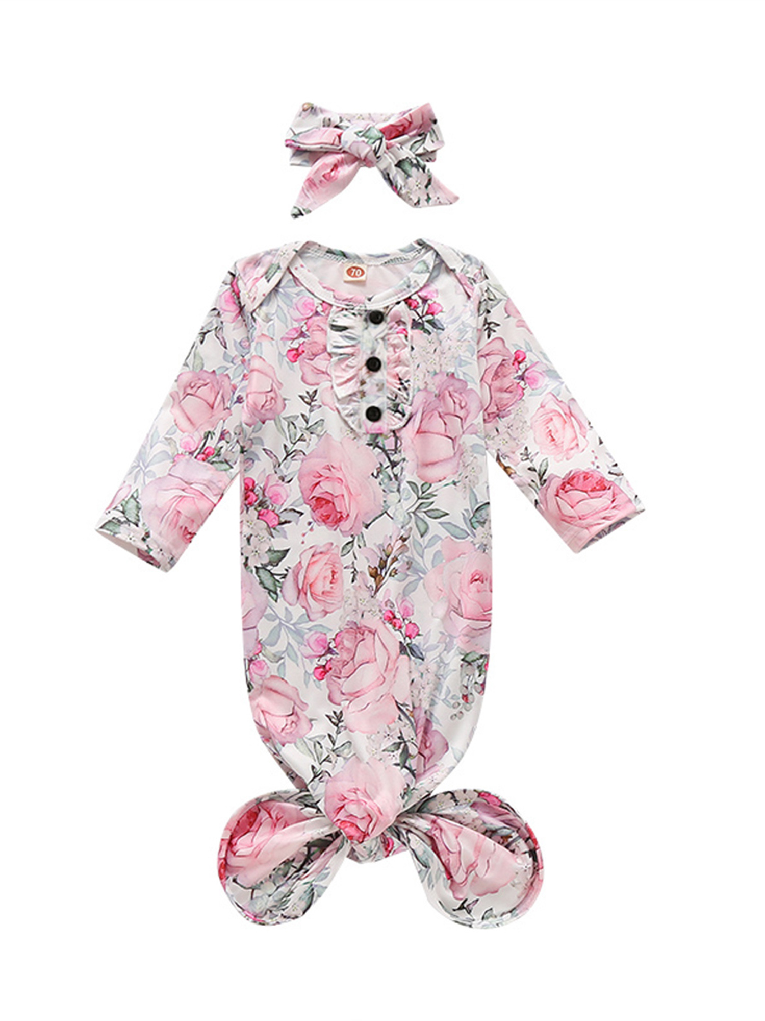 Ma&Baby Baby Girls Sleepwear Nightgown Floral Print Sleeping Bag