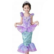 Ma&Baby Girl Kid Ariel Little Mermaid Set Girl Princess Fancy Dress Party Cosplay Costume 3-10 Years