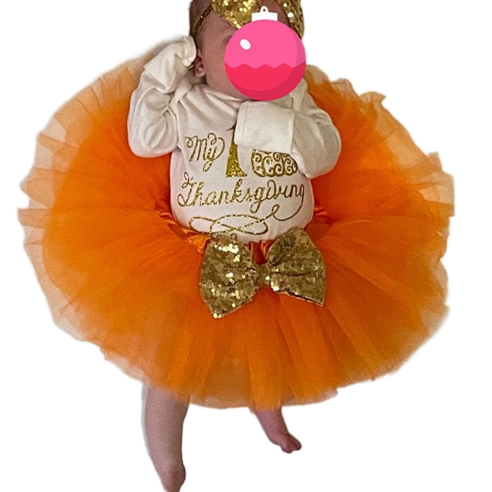 Ma&Baby Infant Baby Girls Thanksgiving Day Costume Romper Tutu Skirts