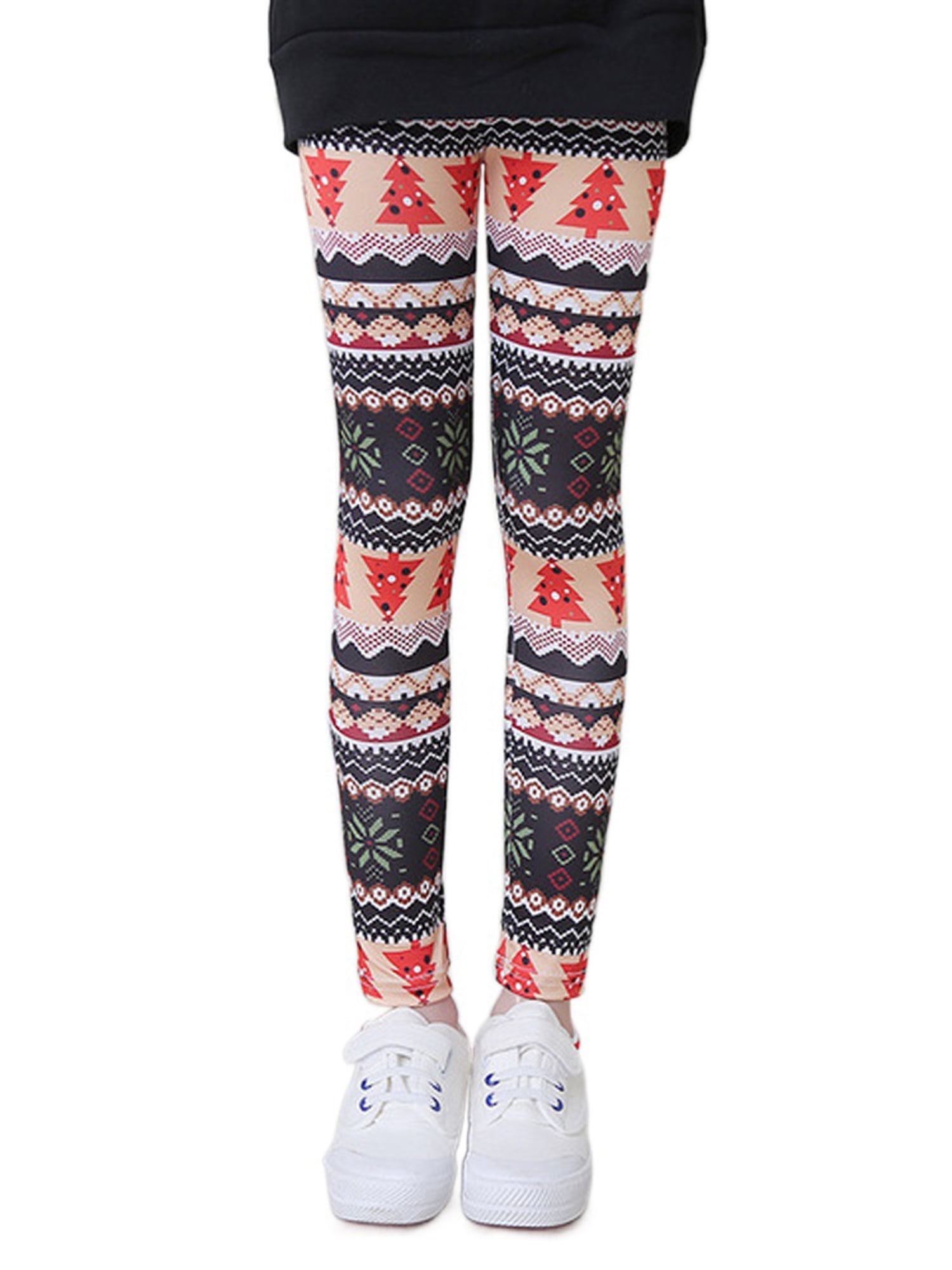 Ma&Baby Kids Girls Christmas Leggings Leopard Striped Long Pants