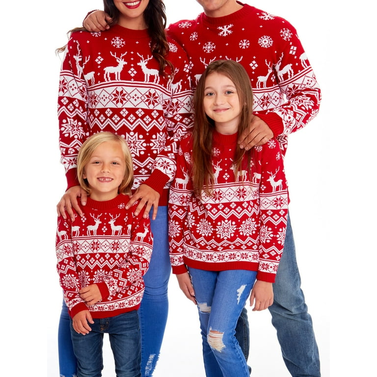 Ma Baby Matching Family Christmas Sweaters Long Sleeve Crew Neck Snowflake Pullovers Holiday Knitwear Walmart