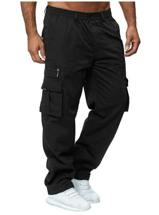 Mens Cargo Work Pants With Side Pockets Elastic Waist, 49% OFF