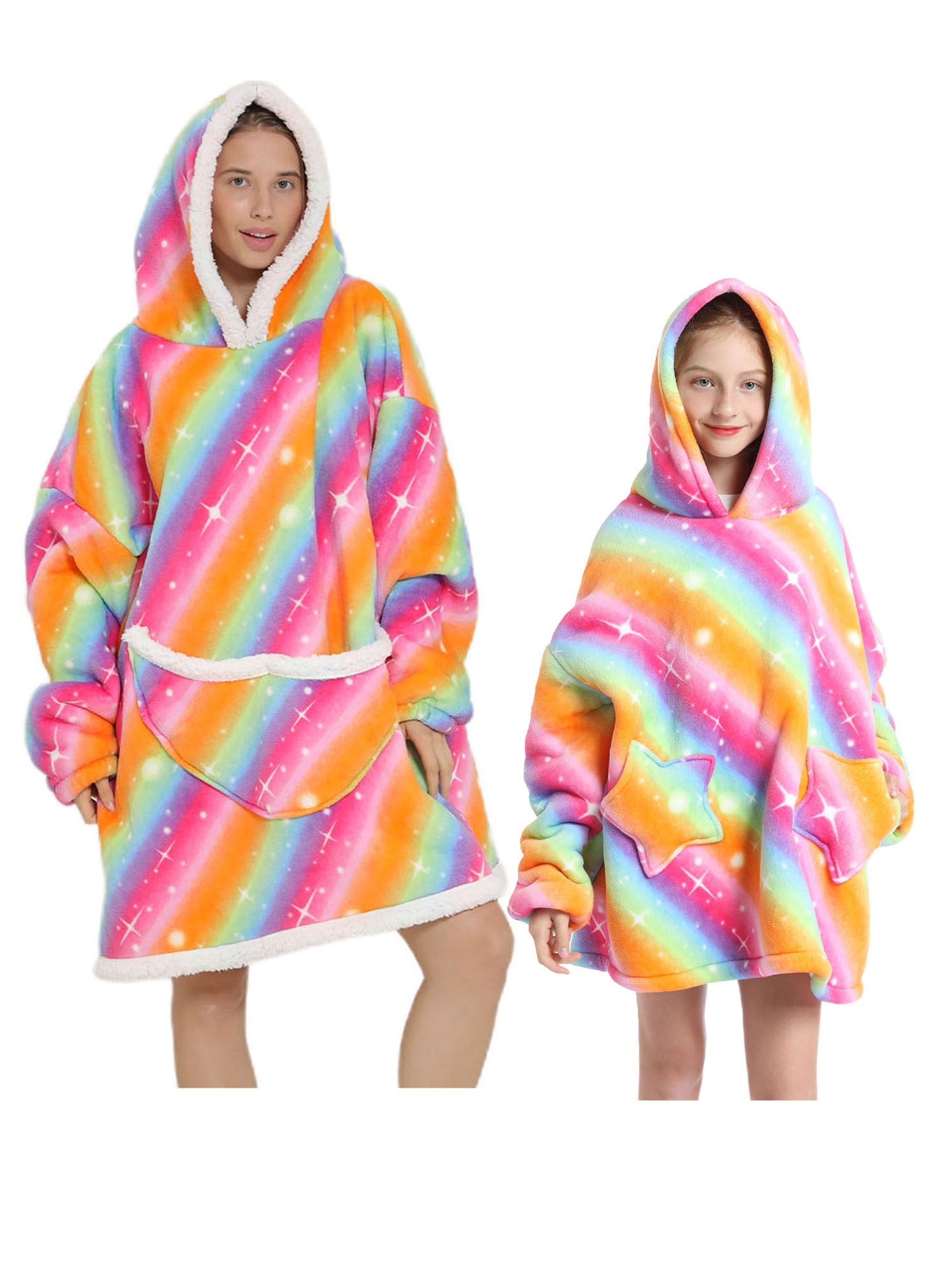 Ma&Baby Oversized Hoodie Blanket for Women Girls Fluffy Fleece Wearable